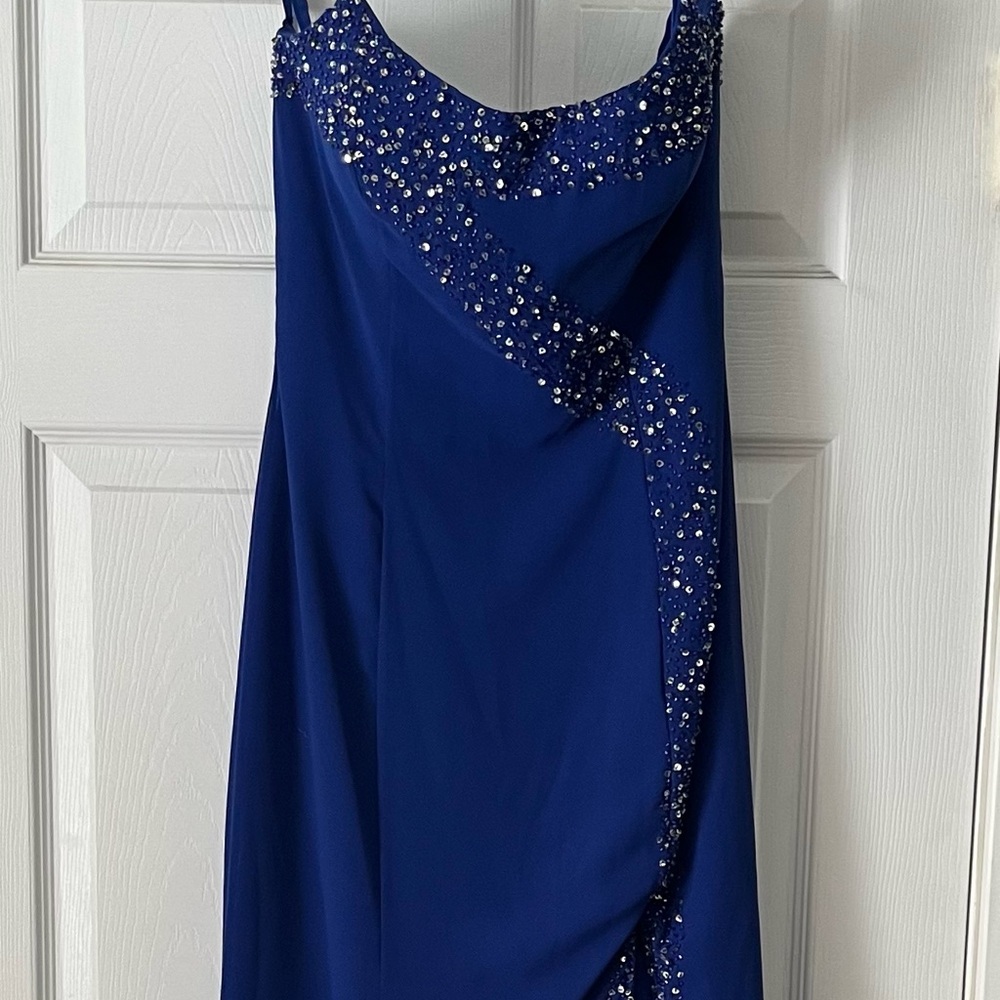 Elegant Blue Embellished Dress
